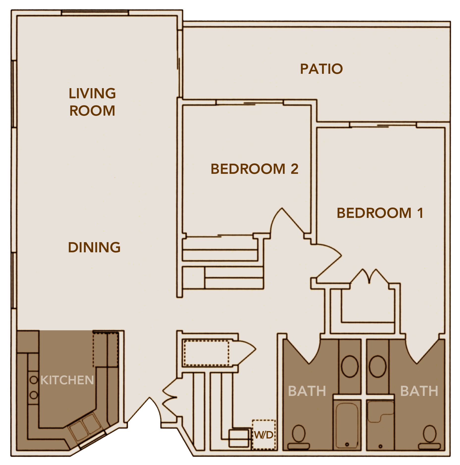 Stunning Two Bedroom Two Bath Ideas Home Plans & Blueprints