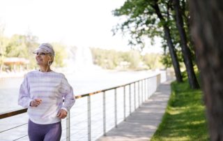 Older woman jogging